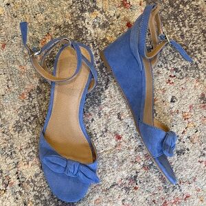 LOFT suede, ankle strap, wedge